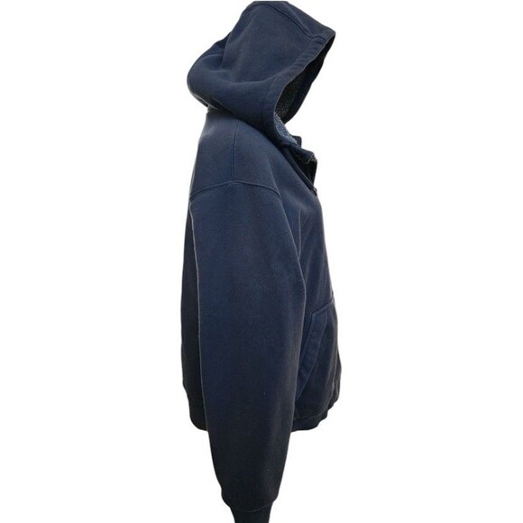 Carhartt Rain Defender Lined Full Zip Jacket Size Large Black Hooded - Picture 3 of 9